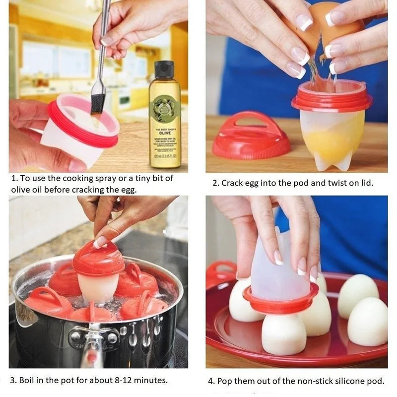Non-Stick Silicone Egg Poachers
