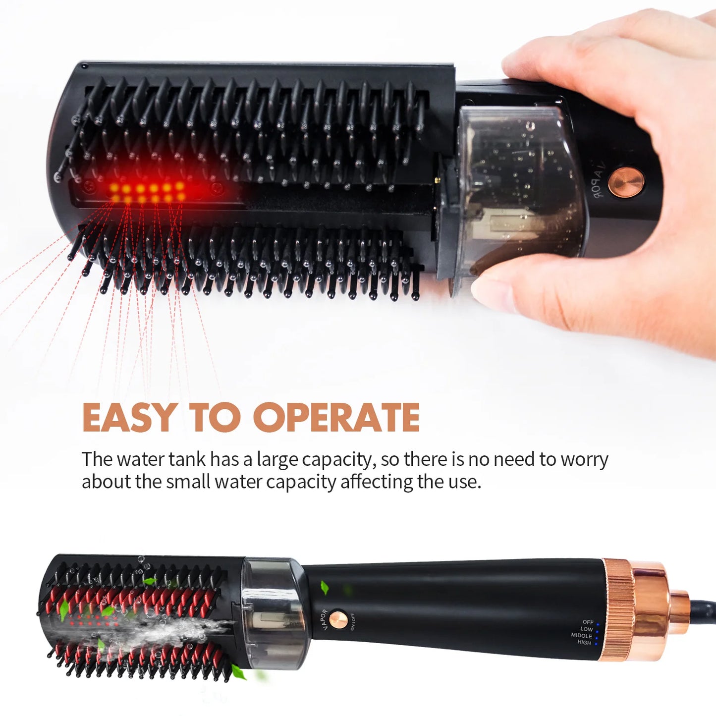 LuxeSteam InfraBrush - Infrared Ionic Hair Styler