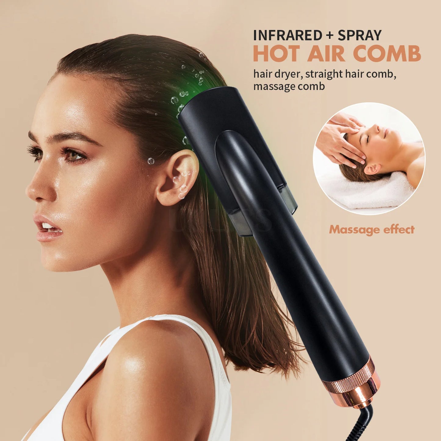 LuxeSteam InfraBrush - Infrared Ionic Hair Styler